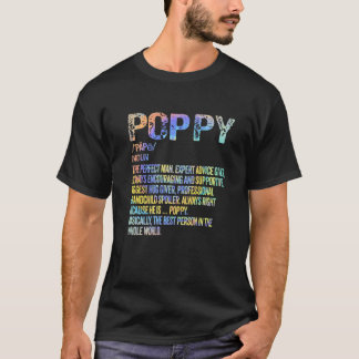 Poppy Definition Grandpa Vaderdag T-shirt