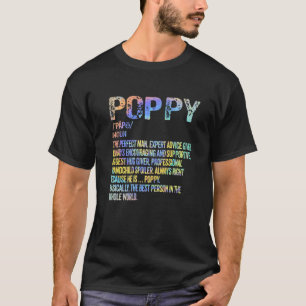Poppy Definition Grandpa Vaderdag T-shirt
