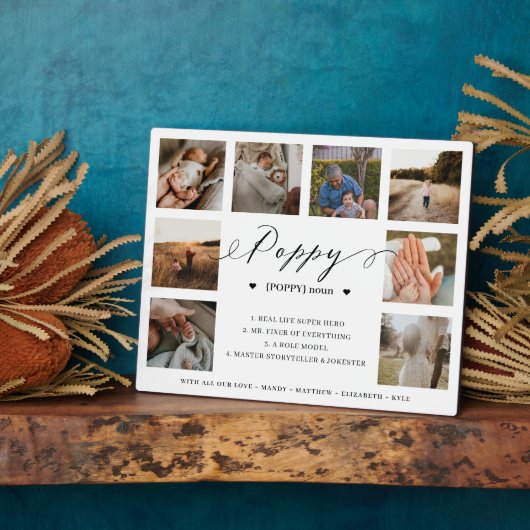 Poppy Definition Script Photo Collage Keepomwille Fotoplaat (Zijkant)