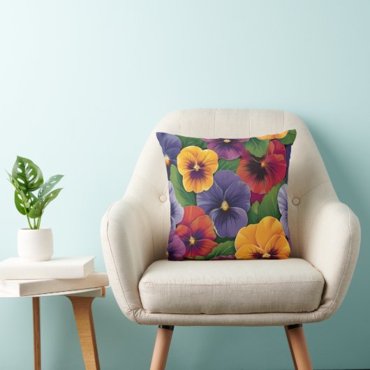 Poppy design throw cushion kussen (Stoel)
