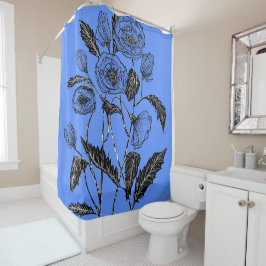 Poppy douchegordijn blauw - uw kleuren
