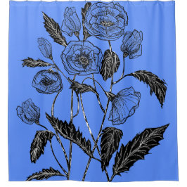 Poppy douchegordijn blauw - uw kleuren