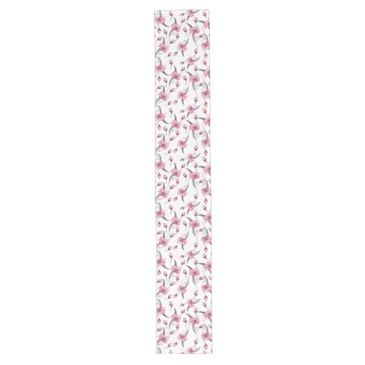 Poppy Dream Waterverf Floral Pattern Lange Tafelloper (Voorkant)