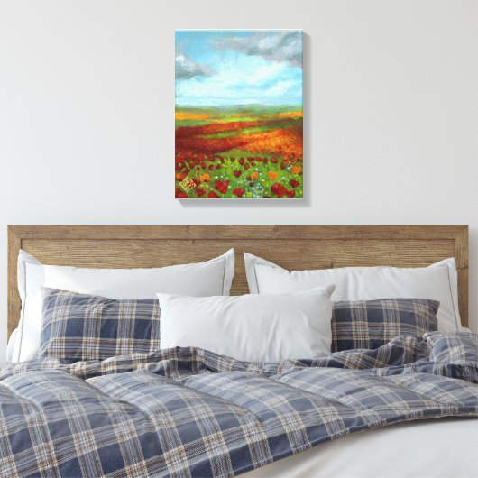 Poppy Dreams Giclee Canvas Afdruk (Insitu (Slaapkamer))
