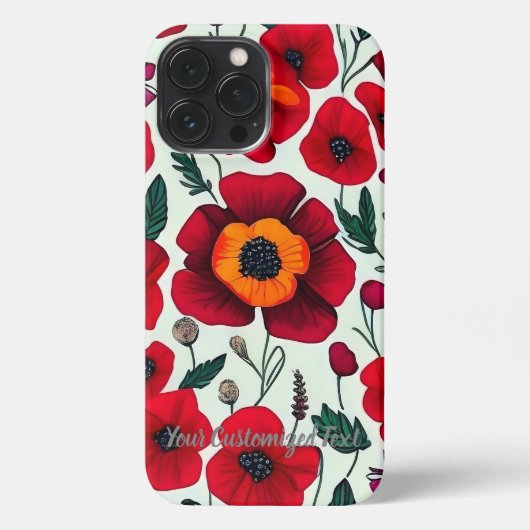 Poppy Dreams: patronen die inspireren iPhone Hoesje (Achterkant)