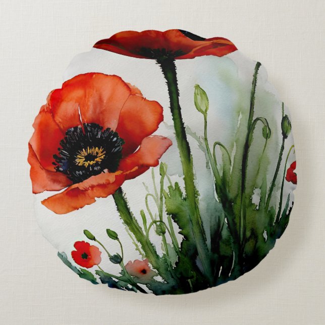 Poppy Dreams Rond Kussen (Voorkant)