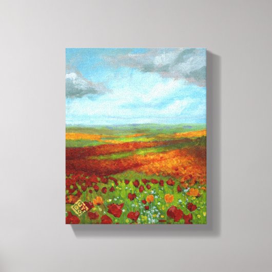Poppy Dreams - Wrapped Giclee Canvas Afdruk (Voorkant)