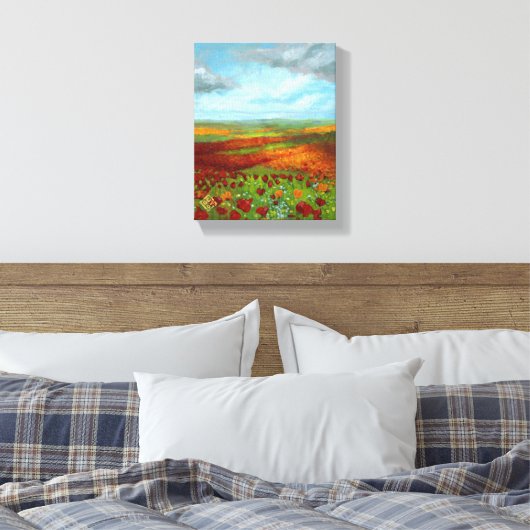 Poppy Dreams - Wrapped Giclee Canvas Afdruk (Insitu (Slaapkamer))