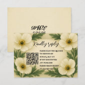 Poppy Drift QR Code RSVP Card Kaartje (Voorkant / Achterkant)