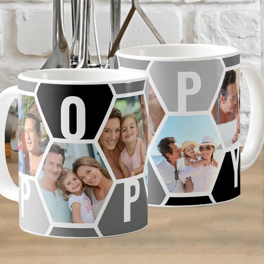 Poppy Editable 5 Foto 5 Letter Honeycomb Koffiemok
