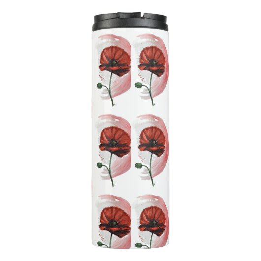 Poppy: een delicate en levendige Waterverf Thermosbeker (Achterkant)