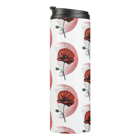 Poppy: een delicate en levendige Waterverf Thermosbeker (Geroteerd rechts)