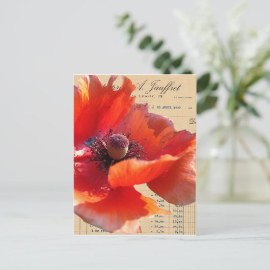 Poppy en Ephemera Digital Art Briefkaart (Staand voorkant)