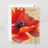 Poppy en Ephemera Digital Art Briefkaart (Voorkant / Achterkant)