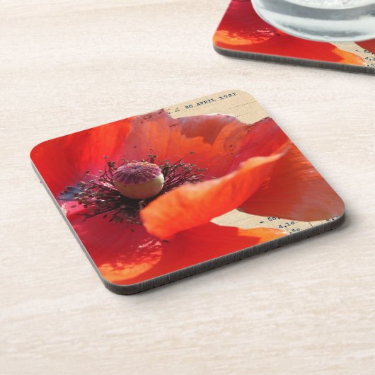 Poppy en Ephemera Digital Art Onderzetter (Linkerzijde)