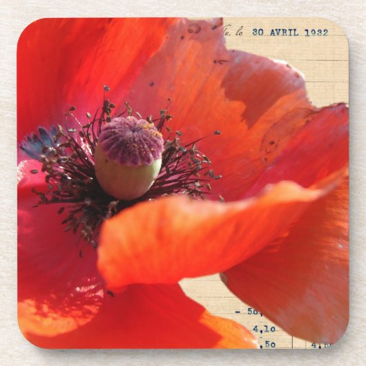 Poppy en Ephemera Digital Art Onderzetter (Voorkant)
