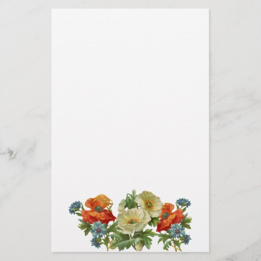 Poppy en korenbloemen  Floral Art Stationer Briefpapier (Voorkant)