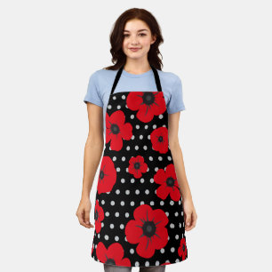 Poppy en Polka Dot Rood Zwart Schort