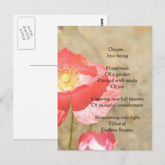 Poppy Expressions Geluksgedicht Briefkaart (Voorkant / Achterkant)