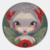 "Poppy Fairy"-sticker Ronde Sticker (Voorkant)