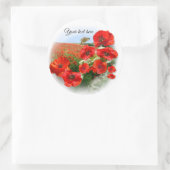 POPPY FIELD Add jouw tekst Classic Round Sticker (Tas)