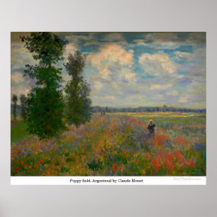 Poppy field, Argenteuil door Claude Monet Poster