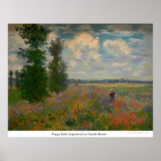 Poppy field, Argenteuil door Claude Monet Poster (Voorkant)