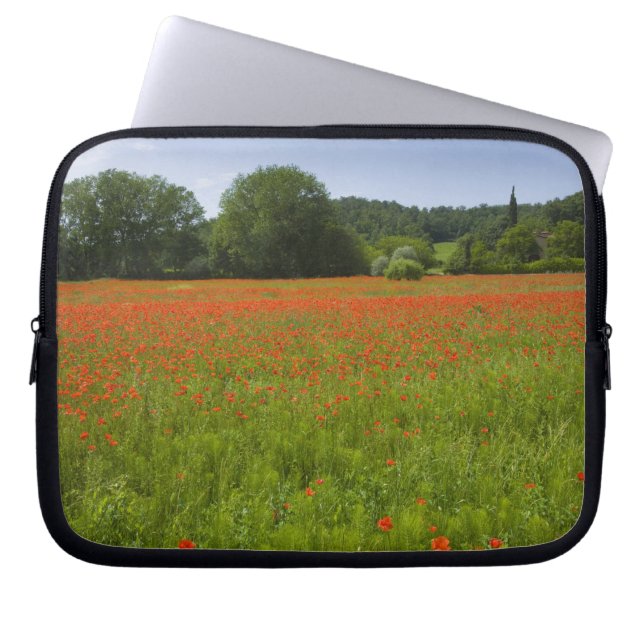 Poppy field, Chiusi, Italië Laptop Sleeve (Voorkant)