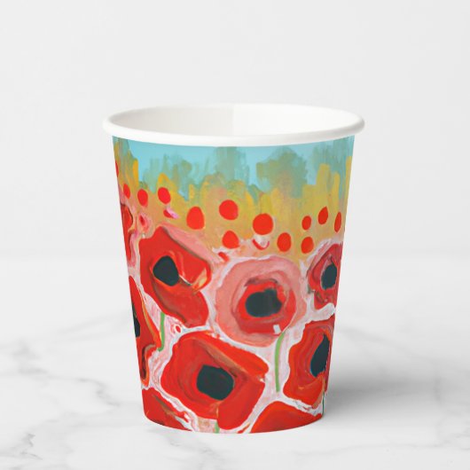 Poppy Field Collectie Papieren Bekers (Links)
