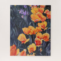 Poppy Field Colorful Impressionistic Painting