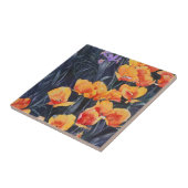 Poppy Field Colorful Impressionistic Painting Tegeltje (Zijkant)