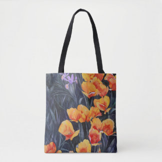 Poppy Field Colorful Impressionistic Painting Tote Bag