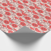 Poppy Field Dance: Naadloze Floral Rhapsody Cadeaupapier (Hoek)