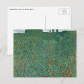 Poppy Field door Gustav Klimt,  Art Nouveau Briefkaart (Voorkant / Achterkant)