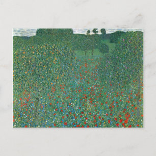 Poppy Field door Gustav Klimt,  Art Nouveau Briefkaart