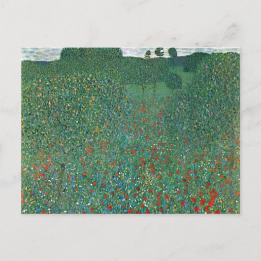 Poppy Field door Gustav Klimt,  Art Nouveau Briefkaart (Voorkant)