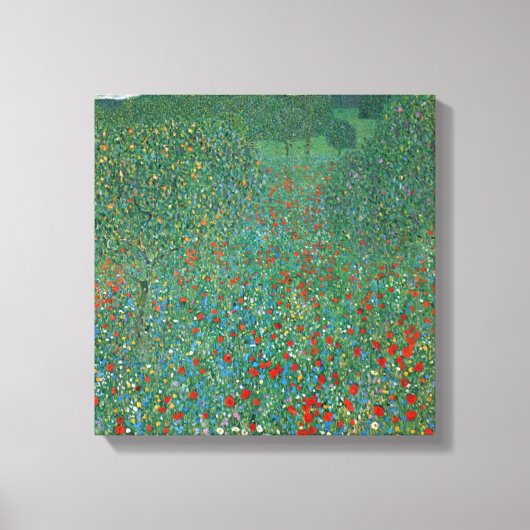 Poppy Field door Gustav Klimt,  Art Nouveau Canvas Afdruk (Voorkant)