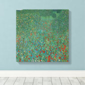 Poppy Field door Gustav Klimt,  Art Nouveau Canvas Afdruk (Insitu (Houten vloer))