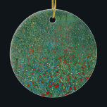 Poppy Field door Gustav Klimt,  Art Nouveau Keramisch Ornament<br><div class="desc">Poppy Field (1907) van Gustav Klimt is een Victoriaans Era fijne kunstsymbolisme schilderij van het floreel landschap. Een natuur scène met een grote weide met bloeiende rode papaverbloemen. Het is de lente en de papavers en fruitbomen zijn in bloei. Over de kunstenaar: Gustav Klimt (1862-1918) was een Oostenrijkse symbolistische schilder...</div>