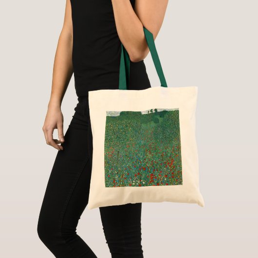 Poppy Field door Gustav Klimt,  Art Nouveau Tote Bag (Voorkant (product))