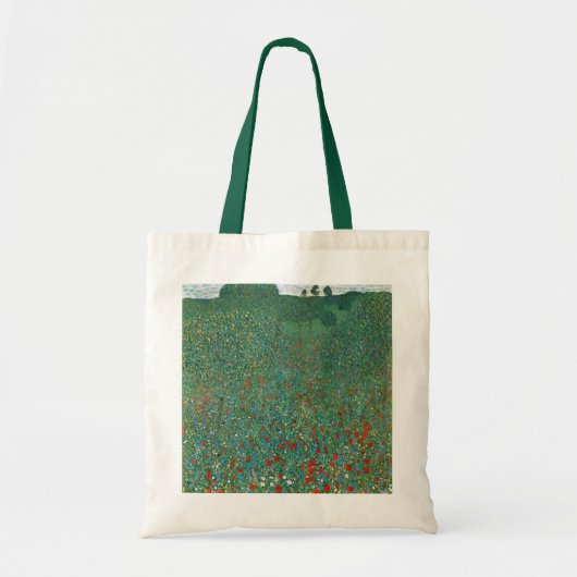 Poppy Field door Gustav Klimt,  Art Nouveau Tote Bag (Voorkant)