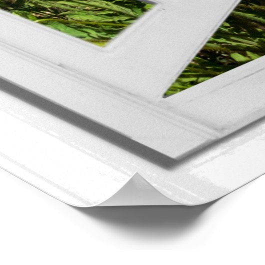 Poppy Field Faux Artificial Window Uitzicht Poster (Hoek)