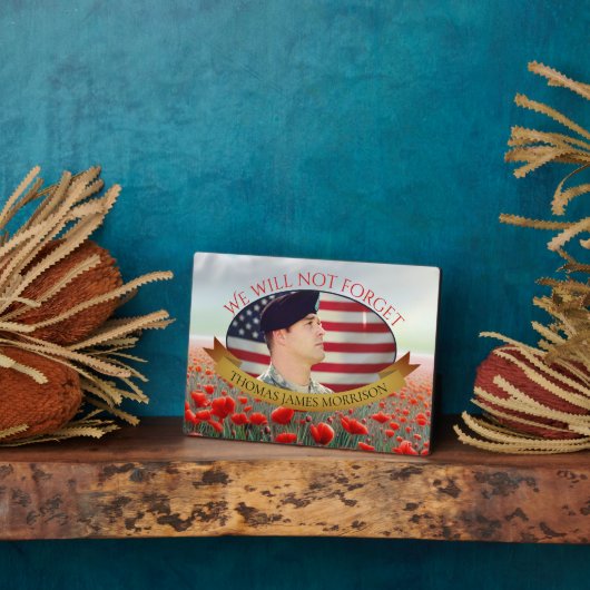 Poppy Field Foto Memorial Fotoplaat (Zijkant)