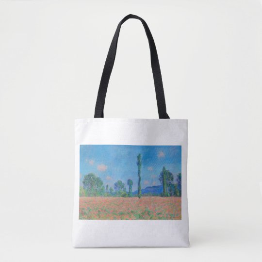 "POPPY FIELD, GIVERNY 1890-1891" CLAUDE MONET TOTE BAG