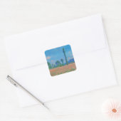 Poppy Field, Giverny (1891) Claude Monet fine art Vierkante Sticker (Envelop)