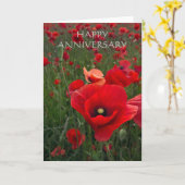 Poppy Field Happy Jubileum Kaart (Gele Bloem)