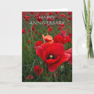 Poppy Field Happy Jubileum Kaart