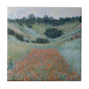 Poppy Field in een Hollow bij Giverny (door Monet) Tegeltje
