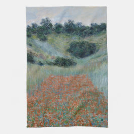 Poppy Field in een Hollow Near Giverny door Monet Theedoek