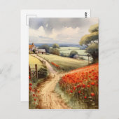 Poppy Field Landscape Briefkaart (Voorkant / Achterkant)